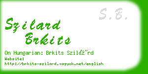 szilard brkits business card